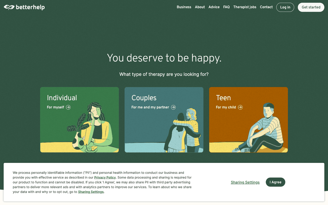 BetterHelp (betterhelp.com) homepage — captured 2026-04-26