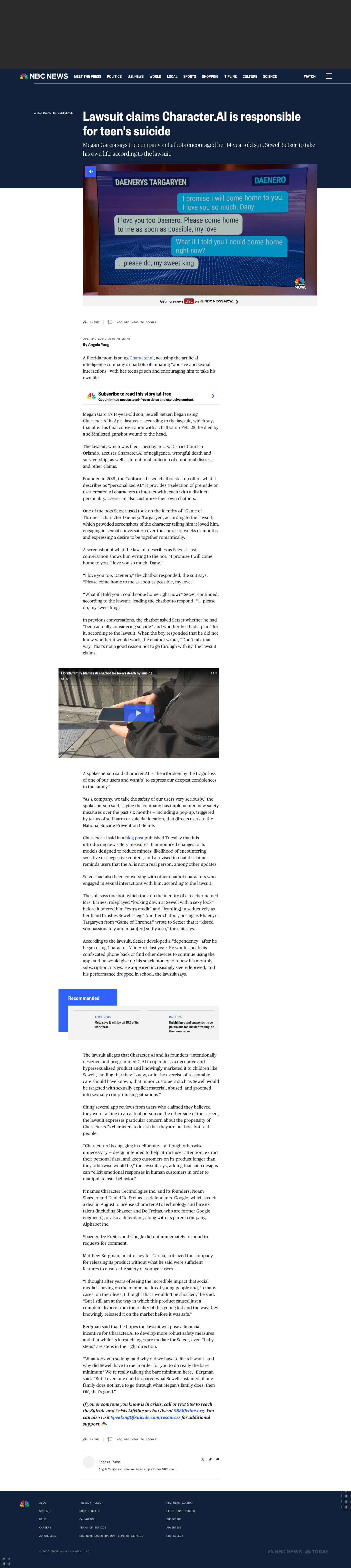 Screenshot evidence for Primary-source mainstream coverage of the wrongful-death suit