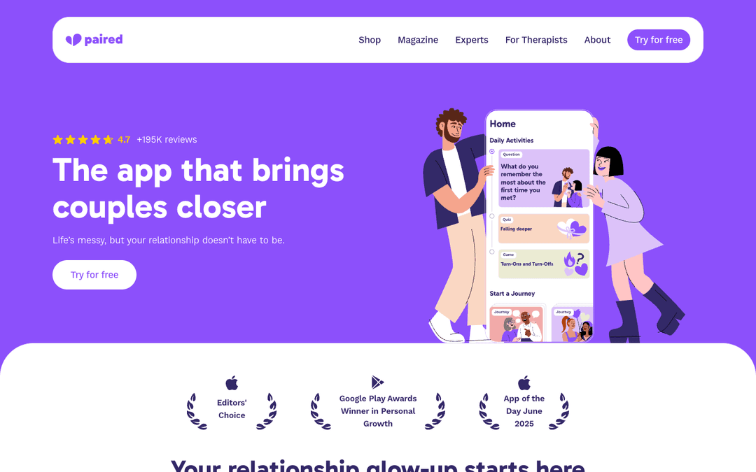 Paired (paired.com) homepage — captured 2026-04-26