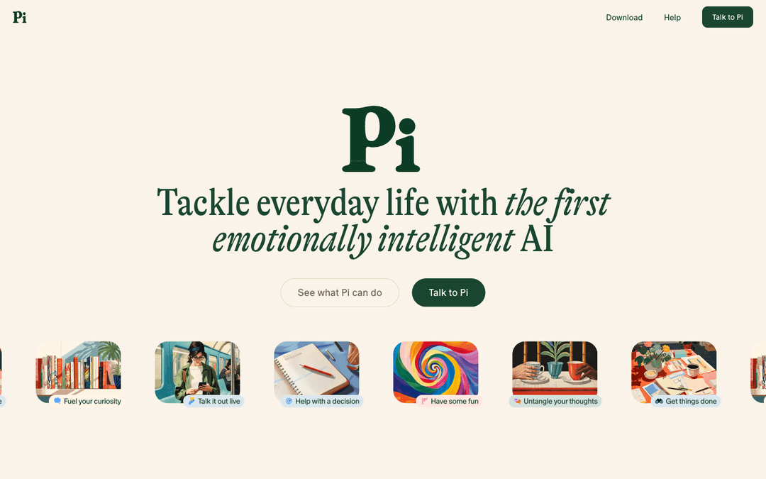 Pi (pi.ai) homepage — captured 2026-04-26